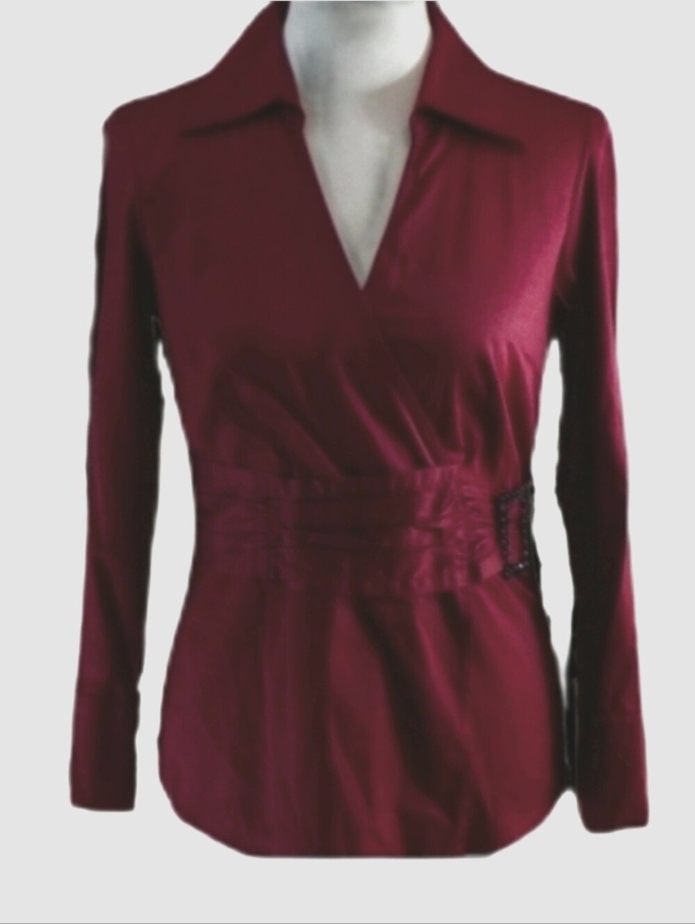 (3/$25) Apt. 9 Burgundy Wrap Top